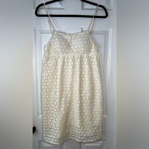 Storia Elegant White Lace Dress Beige Size Small‎